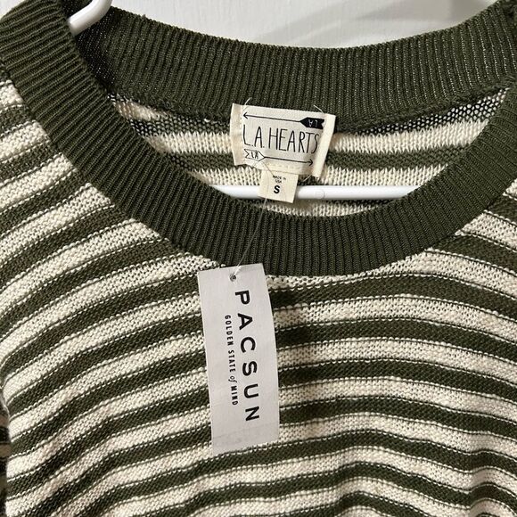PacSun Green and White Striped Sweater - Picture 2 of 4